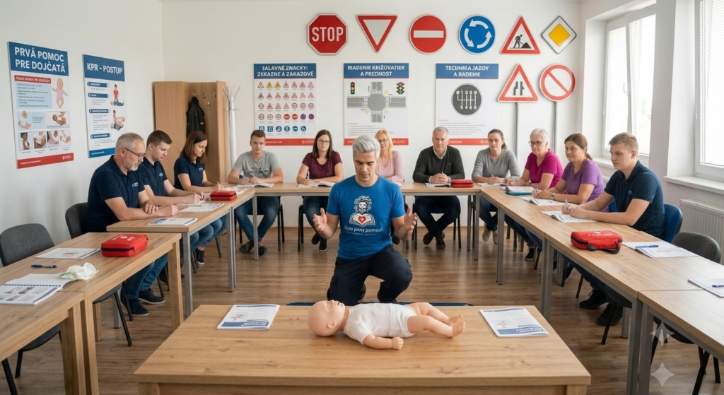 Praktický kurz prvej pomoci pre vodičov a autoškoly